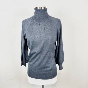 Express Gray Shimmer Turtleneck Sweater